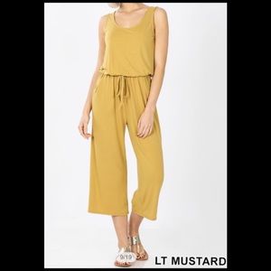 Zenana Curvy plus wide leg cropped jumpsuit NWT